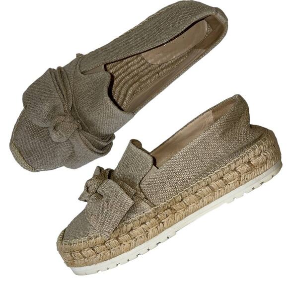 Botkier Wesley Beige Canvas Platform Espadrilles Size 10 - Picture 1 of 10